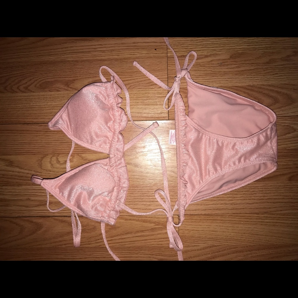 pink shiny bikini